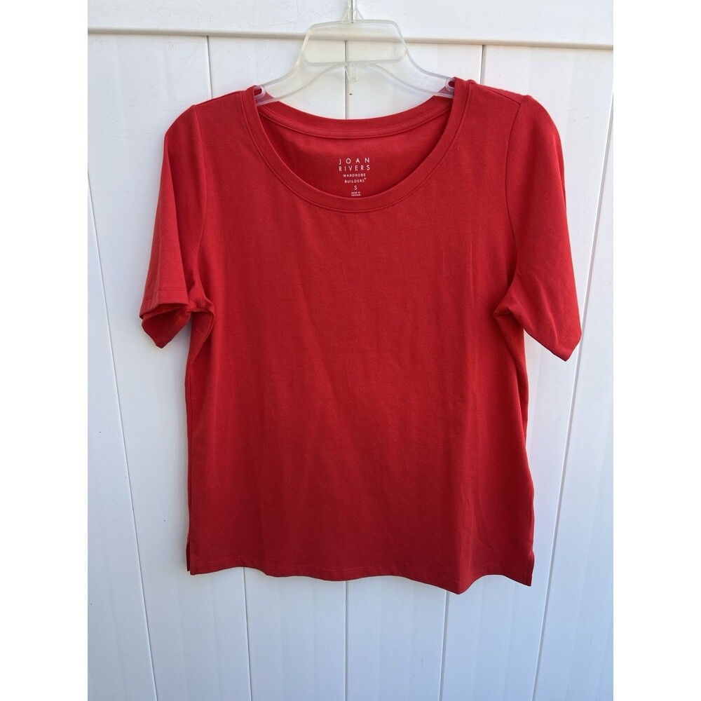 Joan Rivers Wardrobe Builders Women's Top Sz Small Red Short Sleeve